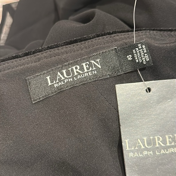 Lauren Ralph Lauren Sz 12 Mixed Media One-Shoulder Asymmetrical Midi Dress • NWT - Picture 12 of 16